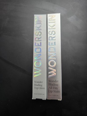 Wonderskin Blading All-Day Lip Stain Whimsical + Blading Top Gloss Holographic
