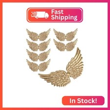 Kisangel Mini Angel Wings Decoration 12 Pieces Gold Glitter DIY Craft Accessorie