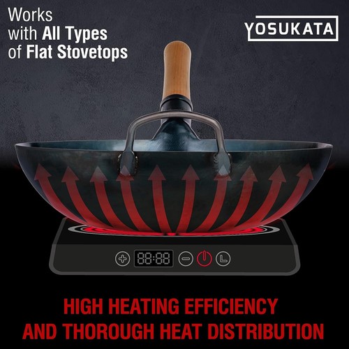 YOSUKATA Woks & Bratpfannen 14" Pre-seasoned Flat Bottom Wok Blue Carbon Steel - Bild 5 von 14