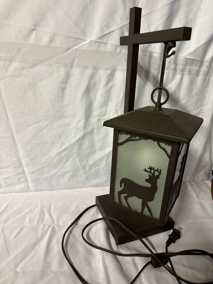 Lámpara de calle de hierro fundido con pantalla de ciervo 21"x8"x8" ciervo luz de jardín funcional Foto 3 de 4