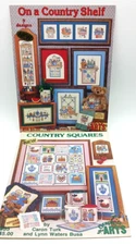 Country Squares #55 & On A Country Shelf #58 Cross Stitch Booklets Graph-it Arts
