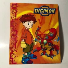 Digimon 1999 Vintage 3-ring cardboard folder Kittrich New Old Stock *READ*
