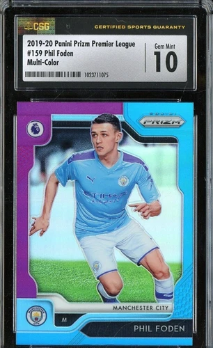 2019-20 Panini Prizm Multi-Color Phil Foden CSG 10 Gem Mint Rookie RC #159