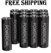 POWEROWL Rechargeable AA Batteries-2800mAh High Capacity, 1.2V NiMH,Long-Lasting
