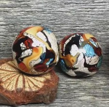 10pcs exquisite handmade Lampwork glass beads silver foil brown beads 14mm