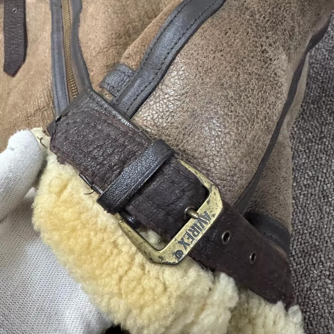Avirex Type B3 B-3 Flight Mouton Leather Jacket 42 Size Made Avirex Type B3 B-3 Flight Mouton Leather Jacket 42 Size Made