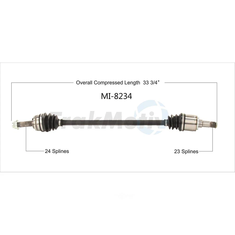 Eje delantero TrakMotive 2 piezas CV para Mitsubishi Mirage 2014 2015 2017 2018 Foto 3 de 3