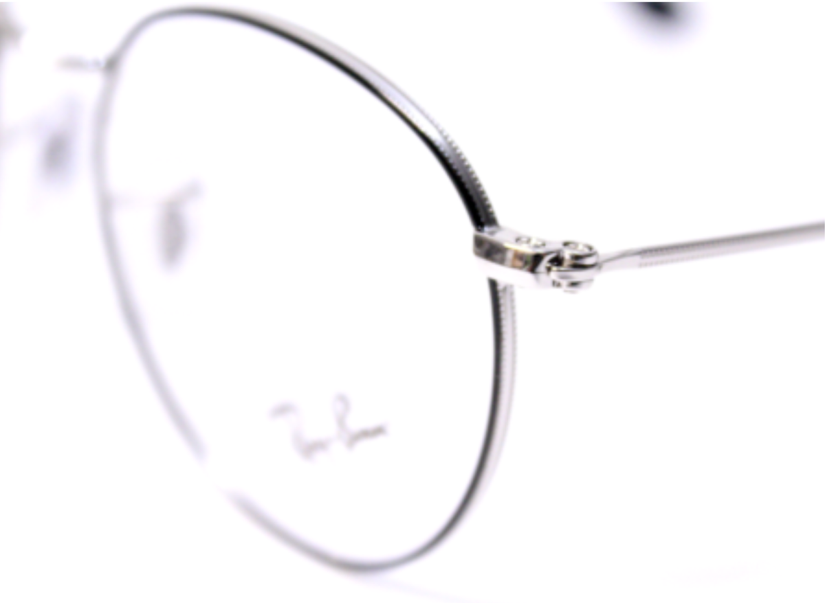 Ray-Ban Reading Glasses RB 3447V 2861 50-21 Black on Silver Round