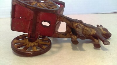 Ancien Jouet En Fonte De 1906 : Chariot Fermier Tiré Par Des Bœufs, Marque Arcade / Kenton / Hubley ?