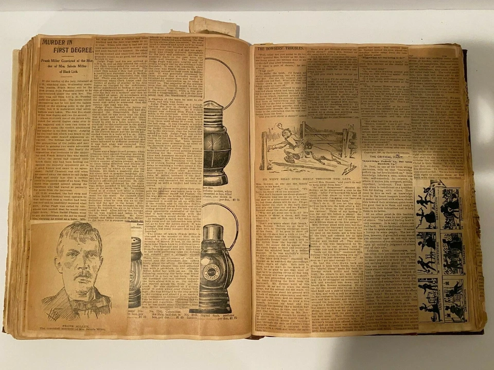 Marshall Field and Company 1896 Chicago Scrapbook w Pages of Antique Clippings - Image 4 of 4