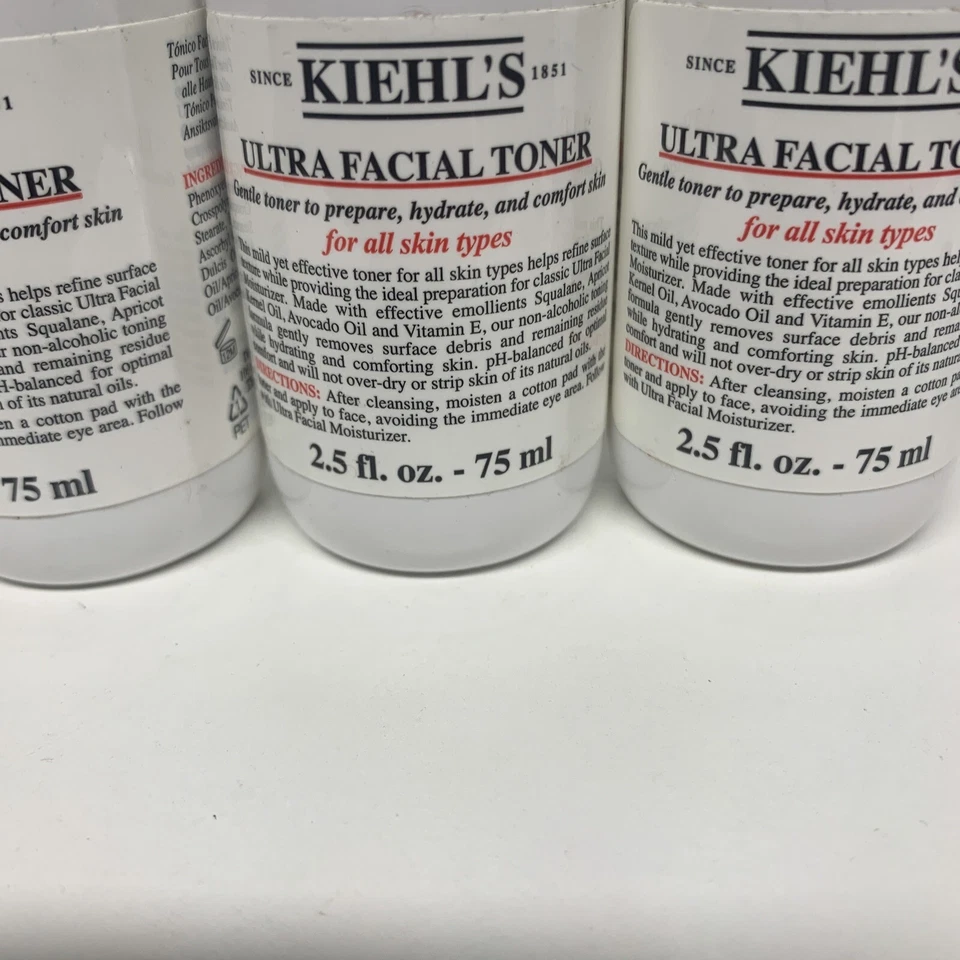 3 tónicos faciales Kiehl's Ultra para todo tipo de piel 2,5 OZ / 75 ML CADA LOTE 18RN03 Foto 2 de 4