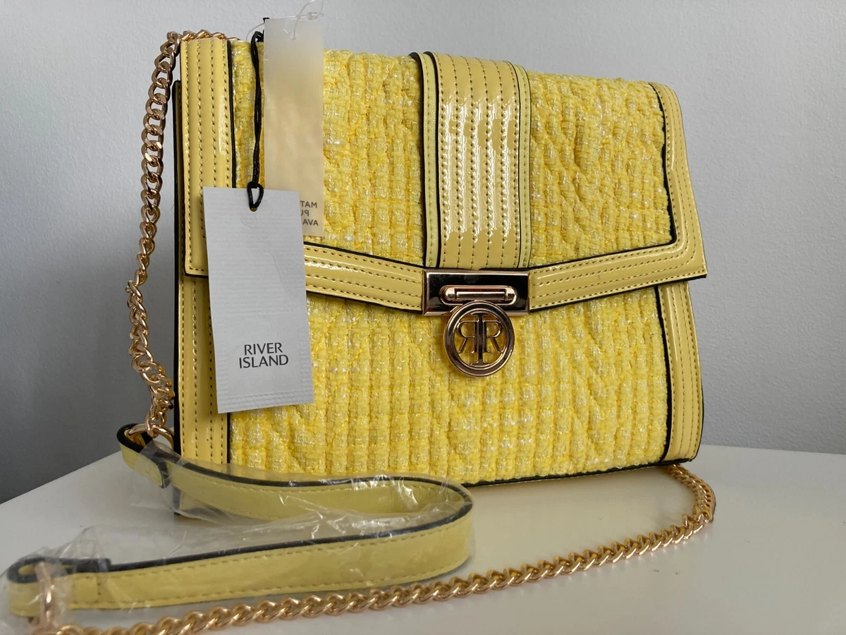 River Island yellow SHOULDER BAG with chain strap new with tags