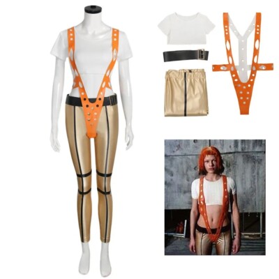 The Fifth Element Leeloo Cosplay Costume Pants Short T-Shirt Outfit