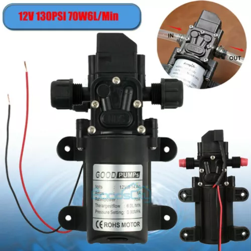12V 130PSI Water Pump Pressure Diaphragm Self Priming Pump for RV Boat Caravan - Picture 4 of 20