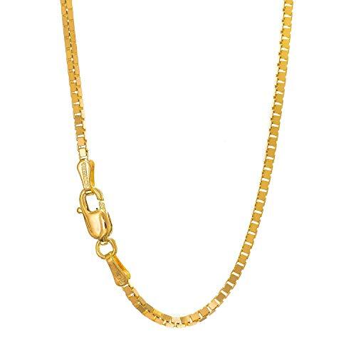 14k Solid Gold Yellow Or White 1.1 mm Box Chain Necklace - 16 18 20 22 24 30 - Picture 1 of 18