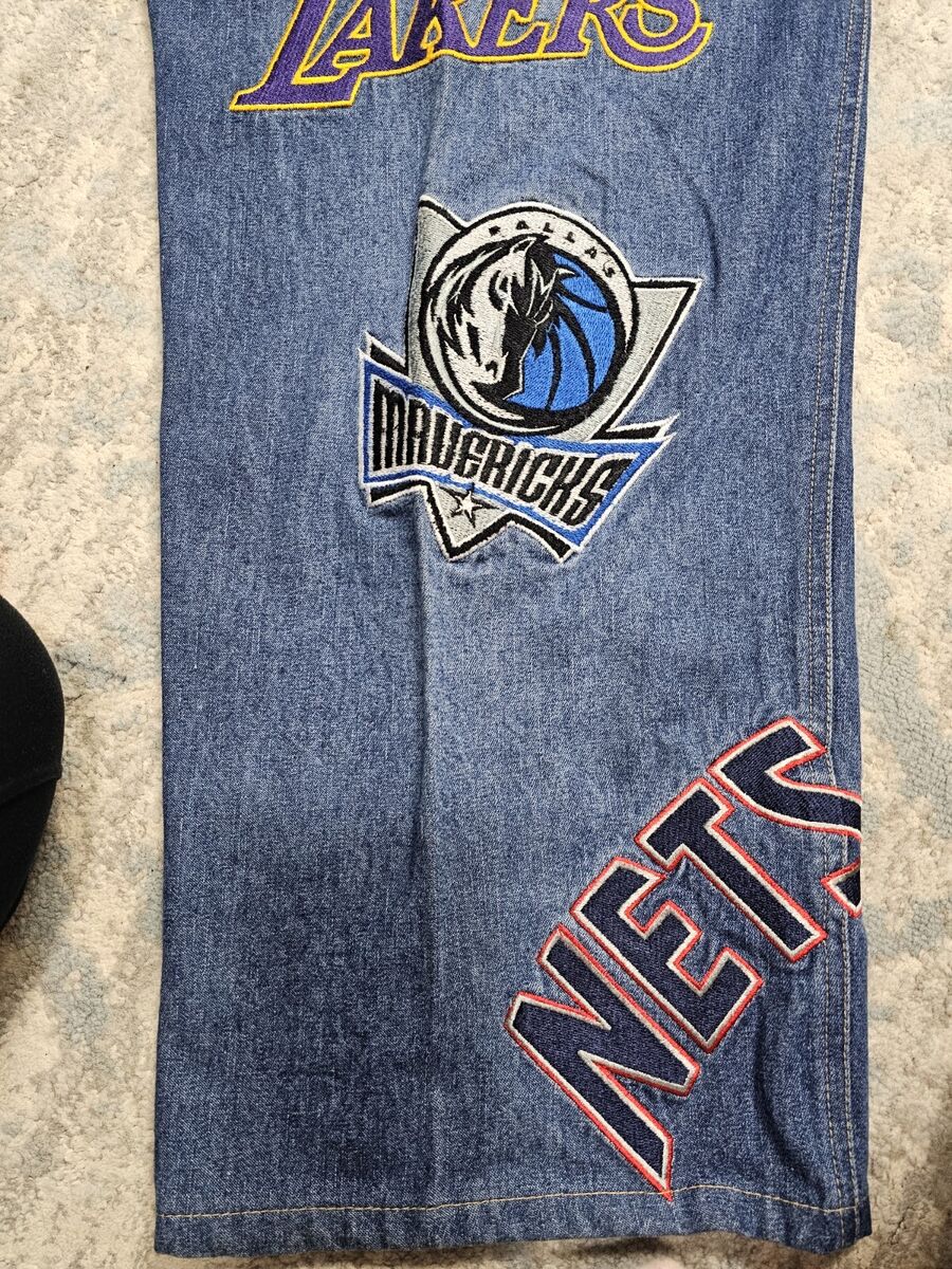 Vintage UNK Jeans Mens 38X32 NBA Team Patches Y2K Pants Vintage UNK Jeans Mens 38X32 NBA Team Patches Y2K Pants