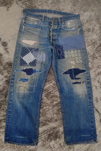 Vintage levis big E 501 v stich 60s selvedge distressed.. 36 x 30
