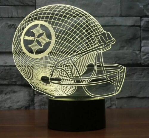 Pittsburgh Steelers NFL Football Team Lampada Luce LED 3D Arredamento Casa Regalo per Fan - Foto 1 di 4