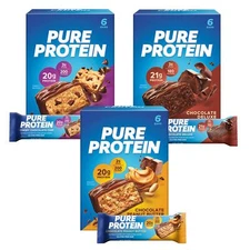 Pure Protein Bars Variety Pack 18 Count High Protein Low Sugar Snacks
