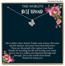 Sterling Silver Butterfly Necklace with Crystals for Bestfriend in a Gift Box