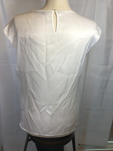 Kasper Xs NWT Cap Sleeve Keyhole Neck Blouse White Ivory Xs suit MSRP$59 - Picture 5 of 9