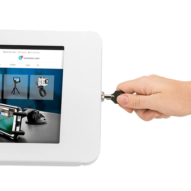 TAB05183KITW: Soporte de escritorio para iPad con bloqueo de llave para iPad 4, 3, 2, iPad Air 2 - Blanco Foto 3 de 4