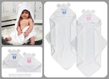 Personalised Hooded Baby Towel Name and Feet White 75 x75cm Baby  Gift