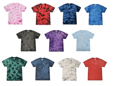 Crystal Wash T-Shirts Multi-Color  Adult Size Short Sleeve  Cotton Colortone