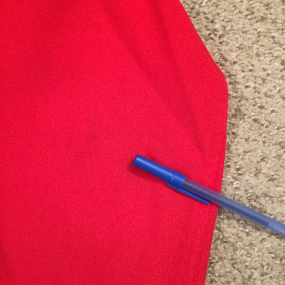 LL Bean Shirt Mens XL Red Long Sleeve Button Up Pockets Polyester Made In USA - Image 4 of 4