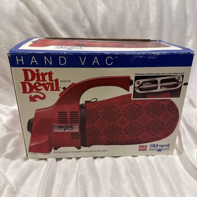 #ad #ad Royal Dirt Devil Hand Vac Model 103 Hand Red Vacuum Tested with Box Vintage $29.99