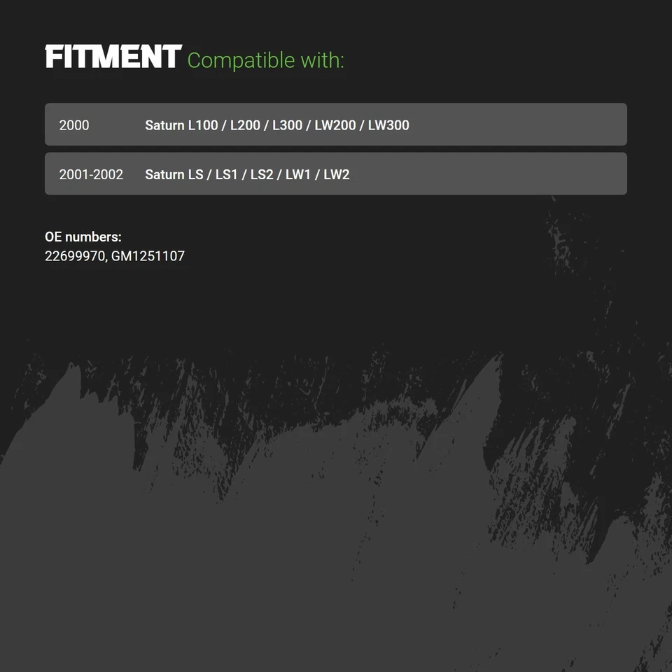 Fender Liner For Saturn LW300 01-02 Front Passenger Side Standard Line - Изображение 2 из 2