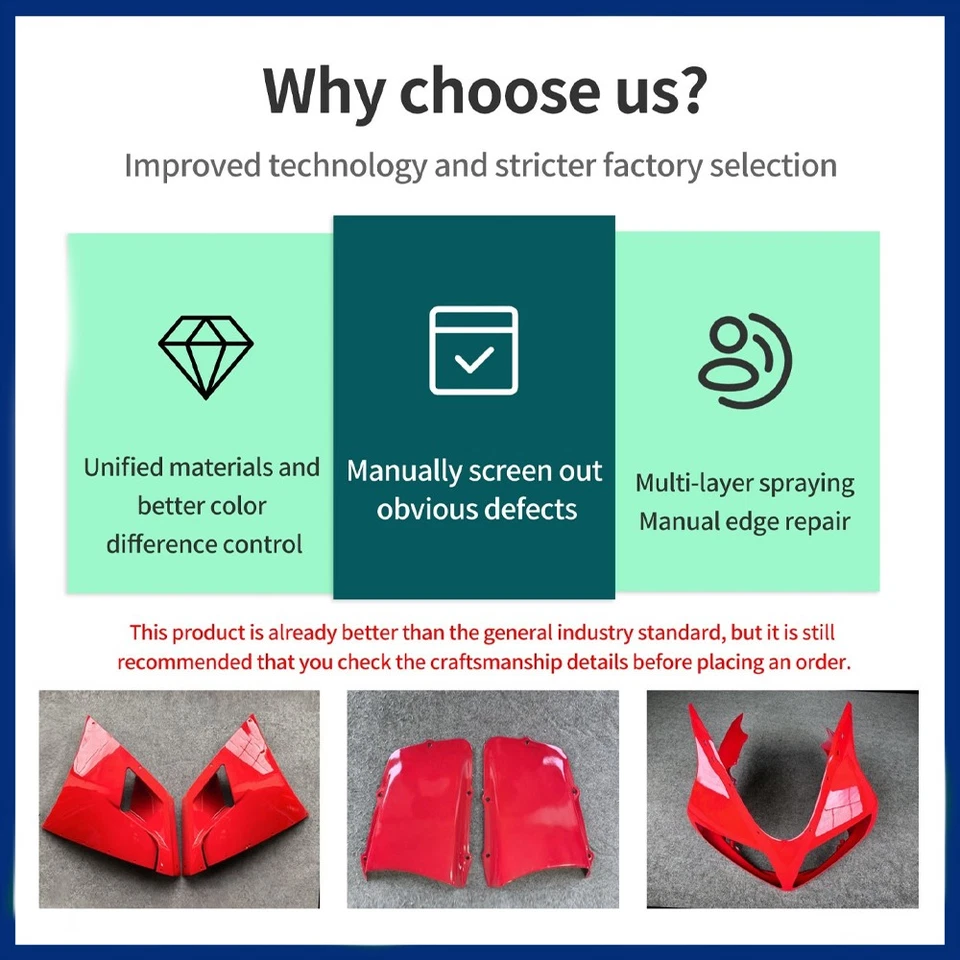 Fit for Ducati 996 748 916 998 Left + Right Part Batwing Fairing Bodywork Panel - Image 4 of 4