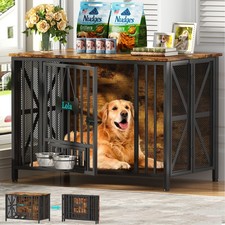 41" Folding Dog Crate Furniture,No-Tool Assembly Heavy Duty Dog Kennel End Table