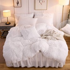 Luxury Plush Shaggy Duvet Cover Set, Soft Fluffy Furry Duvet Cover Set 1 Faux Fu