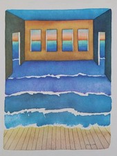 Jean-Michel FOLON : Vue sur mer, Héliogravure signée, 1982