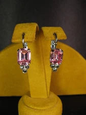 MARIANA JEWELRY EARRINGS SWAROVSKI CRYSTALS PINK GRAY Rhodium PL Gift Christmas