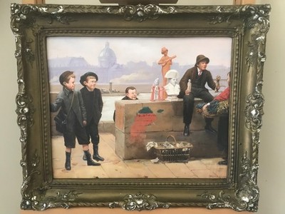 Nach Paul Charles Chocarne Moreau Öl auf Leinwand signiert & gerahmt 62cm 52cm 6cm.