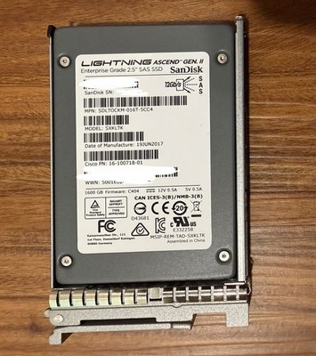 Cisco SanDisk Lightning 1.6TB 16-100718-01 SXKLTK 2.5'' SAS 12G SSD