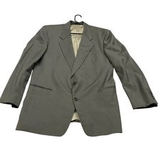 ACTWU Vintage Mens Wool Blazer Jacket Brown Striped Two Button USA Made