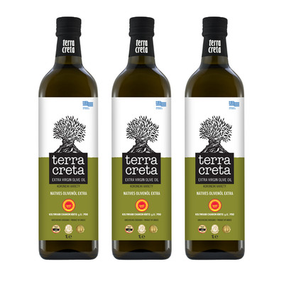 13,30  /Liter - Terra Creta g.U. - Extra Natives Olivenöl 3 x 1 Liter (Flasche)