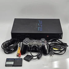 Sony Playstation 2 Fat Console With 2 Memory Cards + Controller Untested