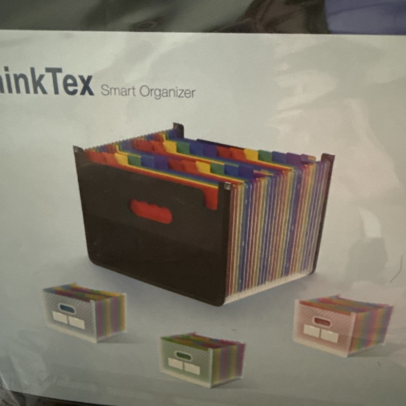 ThinkTex Accordion File Organizer, 26 Pockets Letter & A4, Black Matt 