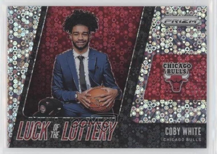 2019-20 Panini Prizm Luck of the Lottery Fast Break Coby White #7 Rookie RC x3y