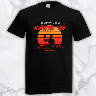 Bloodsport I Survived Kumite '88 Men's Black Graphic T Shirt Freeships