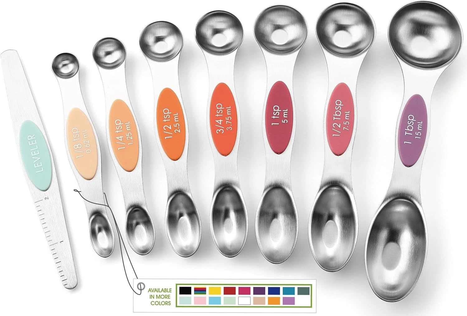 cucharas medidoras magneticas inoxidable nivelador reposteria cocina 8 piezas