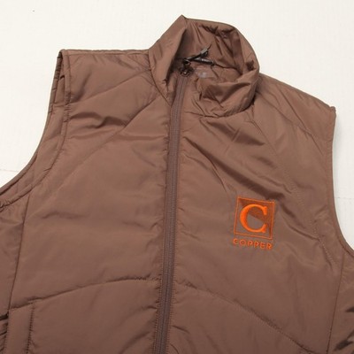 Helly Hansen Tao Vest Mens XS Brown Insulated Quilted Full Zip Copper Logo