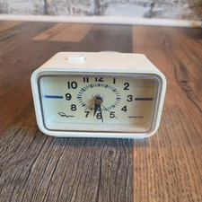 Vintage Retro Ingraham Electric Alarm Clock Dial Model 49 009 White-Made in USA