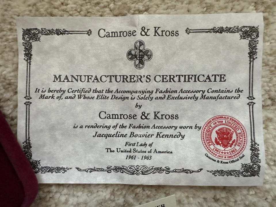 Pendientes de perlas y cristal Camrose & Kross Jackie Kennedy con caja y certificado-nuevos Foto 3 de 4