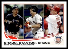 2013 Topps Ryan Braun/Giancarlo Stanton/Jay Bruce Milwaukee Brewers/Miami