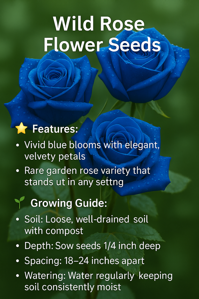 20 Blue Rose Seeds – Rare and Striking Blooms for an Enchanting Garden ...